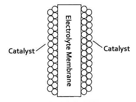 There is a diagram of membrane electrode assembly simple structure.