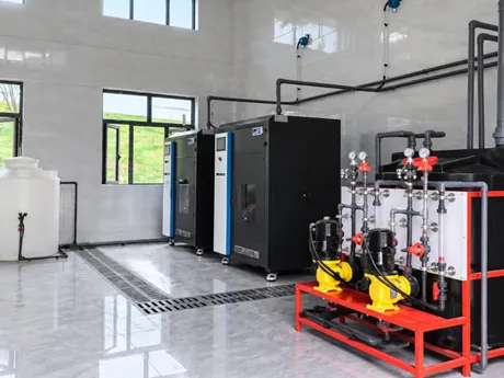 Sodium hypochlorite generator for municipal water supply project.